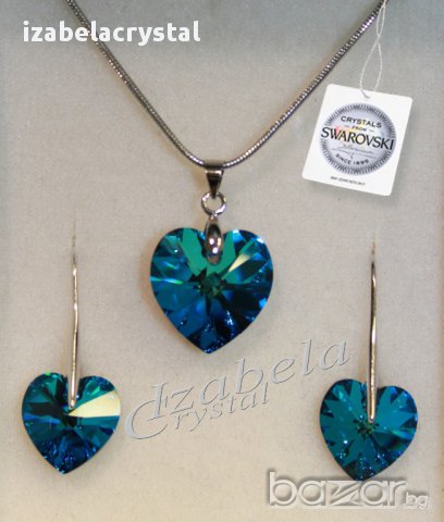 Сваровски Обеци,Колиета Комплекти"heart'' Crystals from SWAROVSKI®, снимка 10 - Бижутерийни комплекти - 6452351