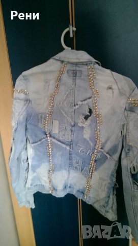 Дамски дънков супер секси костюм с камъчета , снимка 2 - Дънки - 21519285