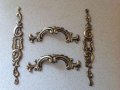 Царска старинна барокова луксозна брава от месинг-шилд ,ретро дръжка, винтидж обков, снимка 4