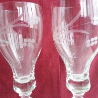 Ретро стъклени ритуални сватбени чаши, снимка 5 - Антикварни и старинни предмети - 19985601