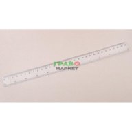Прозрачна линия, оразмерена в инчове и сантиметри. Изработена от PVC материал. Дължина - 30 см., снимка 1 - Други - 16191919