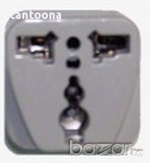 Щепсел преходник от USA/UK към EU стандарт - Шуко, снимка 1