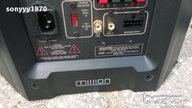 mission f52-s active sabvoower+5 mission saraund speacers-внос англия, снимка 13 - Ресийвъри, усилватели, смесителни пултове - 11789453