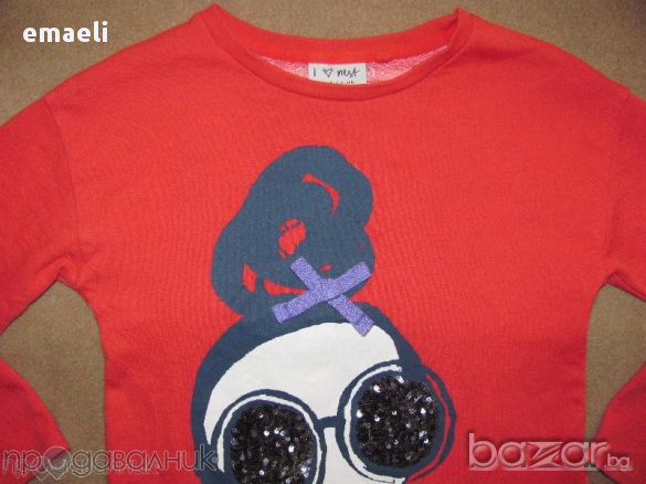 Next ефектен ватиран блузон с пайети за 7 год , снимка 3 - Детски Блузи и туники - 11160916