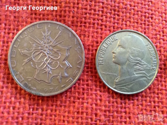 Френски  монети, 7 броя, емисии от 1992г. до 1976г., много запазени, снимка 9 - Нумизматика и бонистика - 23356475