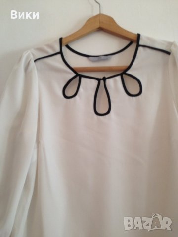 Блуза \ риза в бяло и черно, снимка 3 - Блузи с дълъг ръкав и пуловери - 23684910