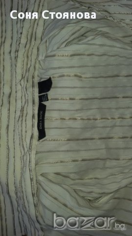 Дамска риза Zara къс ръкав вертикално райе, снимка 3 - Ризи - 15378915