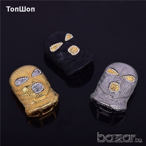 Хип - Хоп Маска Колие - Бижу - 4 цвята, снимка 8 - Колиета, медальони, синджири - 20815051