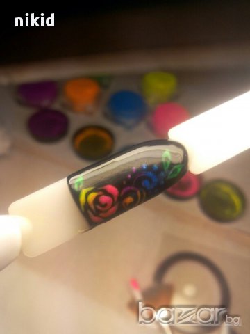 6 неонови електрик неонов неон цвят цветове пудра прах пигмент омбре за маникюр нокти за гел лак , снимка 6 - Продукти за маникюр - 18113104