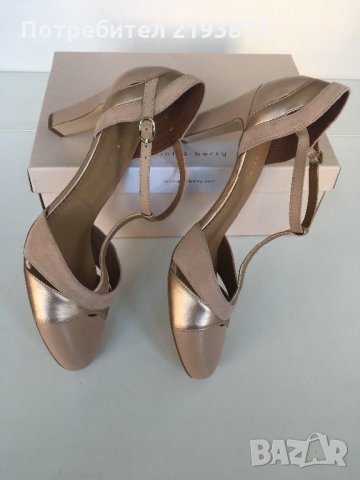 Естествена кожа бежови обувки mint&berry номер 39, снимка 2 - Дамски обувки на ток - 24785660