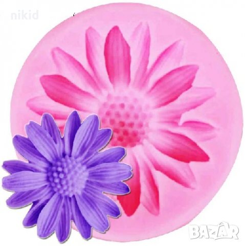 Хризантема цвете силиконов молд форма декорация торта фондан шоколад и др., снимка 2 - Форми - 24740521