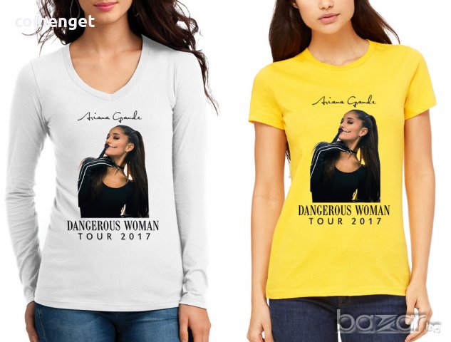  Дамски блузи и тениски ARIANA GRANDE DANGEROUS TOUR / АРИАНА принт! Или с ТВОЯ идея! , снимка 1 - Блузи с дълъг ръкав и пуловери - 20384635