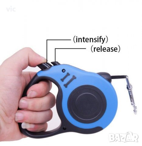 Автоматичен повод за куче с навиване, фиксиране и стоп функция, снимка 2 - За кучета - 24870204