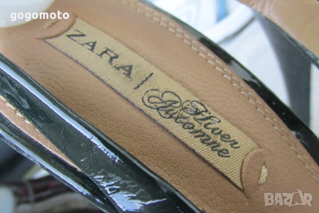 дамски тъмно (маслено) зелени обувки 38-39 платформа  ZARA® original ,GOGOMOTO.BAZAR.BG®, PLATFORM H, снимка 6 - Сандали - 21822992