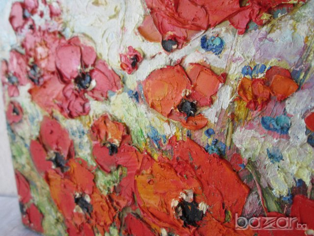 Макове, червени цветя... Мима / Art by MiMa, kartina, painting картина ___60, снимка 3 - Картини - 14454701
