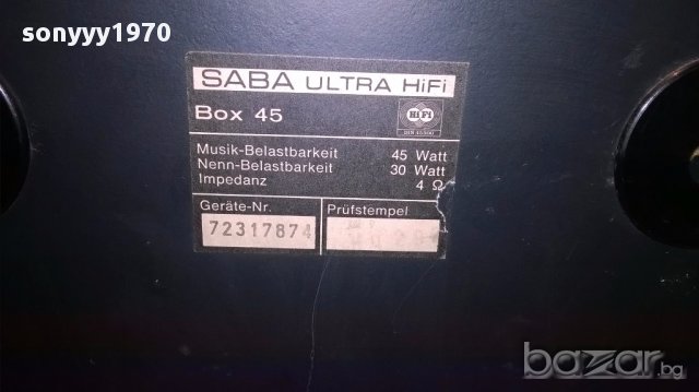 Saba ultra hifi box45-ретро тонколони-38/25/18см-внос швеицария, снимка 11 - Ресийвъри, усилватели, смесителни пултове - 15320603