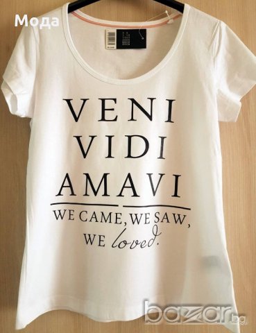 Тениска хит 100% памук Нова "Veni Vidi Amavi", снимка 2 - Тениски - 21441090