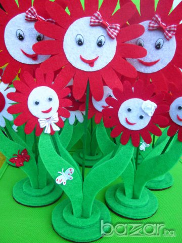 Цветя с поставка от филц, снимка 6 - Други - 7881062