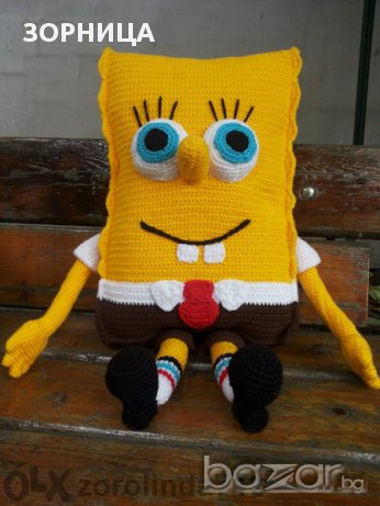 Плетена кукла Спондж Боб, снимка 2 - Плюшени играчки - 7965695