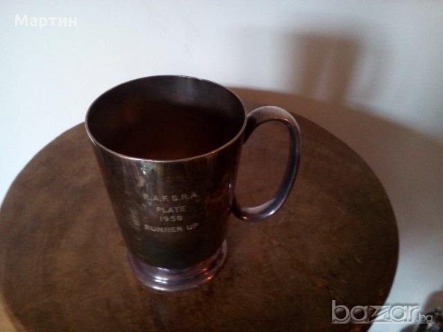 Посребрена масивна стара - Халба ( 777888) , снимка 2 - Сервизи - 18294643