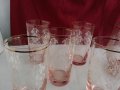Ретро  чаши розово стъкло и златен кант , снимка 12