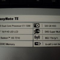 Лаптоп Packard Bell EasyNote TE11-BZ, снимка 3 - Лаптопи за дома - 24892691