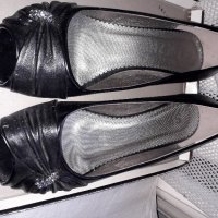 Дамски летни обувки черни удобни номер 37, снимка 1 - Сандали - 21681570