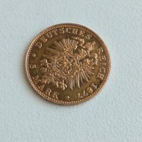Златна Монета Deutsches Reich 1877 5 Mark Freie und Hansestadt Hamburg  , снимка 15 - Нумизматика и бонистика - 19510382
