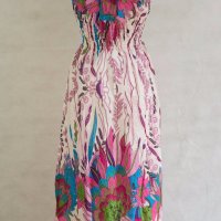 Дълга цветна лятна плажна рокля Аnabelle - M, снимка 3 - Рокли - 18685672