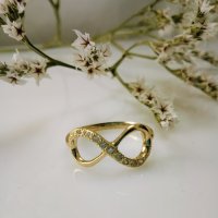 златен пръстен - БЕЗКРАЙНОСТ - 1.41 грама/размер №55, снимка 7 - Пръстени - 20986224
