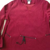 блузa с дълъг ръкав, бордо с кожени връзки на ръкавите и талията, снимка 1 - Блузи с дълъг ръкав и пуловери - 10405174