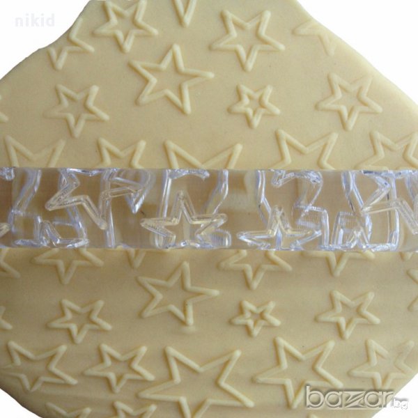 звездчки Прозрачна релефна текстурна точилка за фондан украса торта сладки, снимка 1