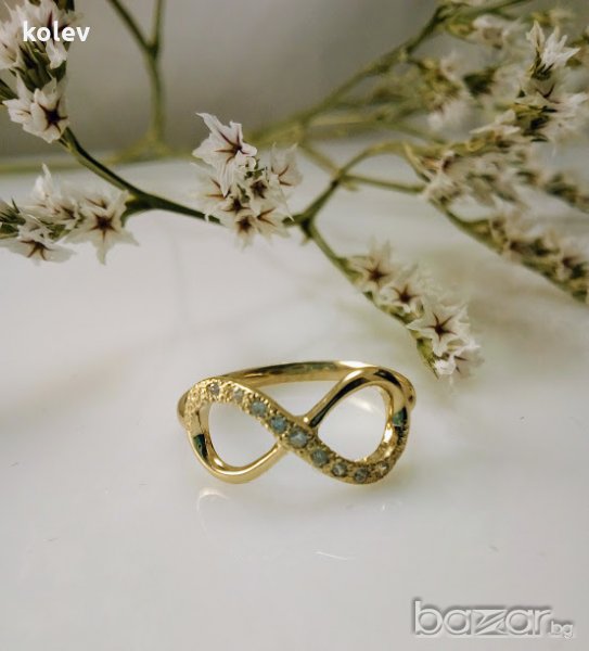 златен пръстен - БЕЗКРАЙНОСТ - 1.35 грама/размер №55, снимка 1