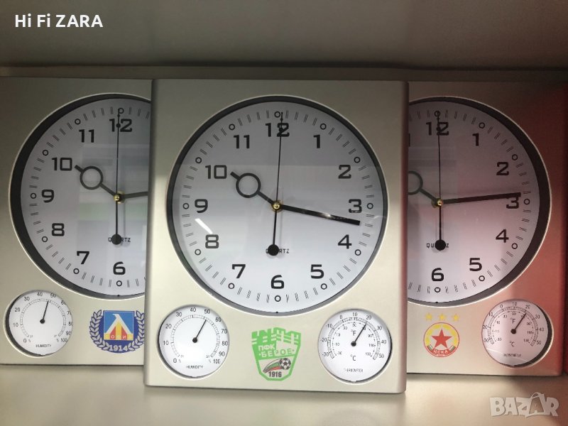  Часовник с  термометър и влагомер за футболни фенове , снимка 1