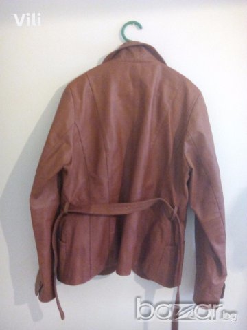 Дамско кожено яке + колан - естествена кожа - без забележки !, снимка 3 - Якета - 15814171