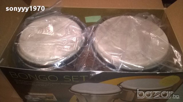 New bongos set+cd-40x23x19-made in germany-внос швеицария, снимка 5 - Ударни инструменти - 16949410