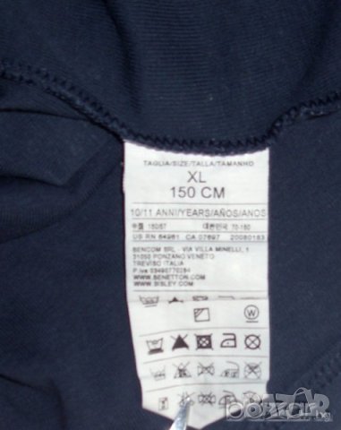 United Colors of Benetton дамска тениска къс ръкав тъмно синя 10/11 150 cm Organic Cotton, снимка 3 - Тениски - 24673290