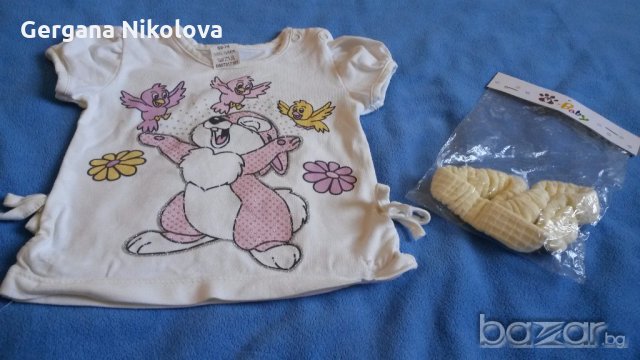 Бебешка блузка с къс ръкав и нова диадема, снимка 2 - Бебешки блузки - 18953452