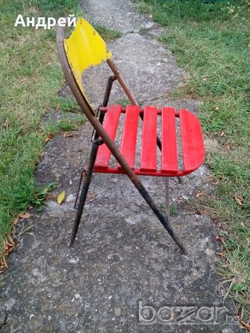 Стар сгъваем стол, снимка 2 - Антикварни и старинни предмети - 19001709