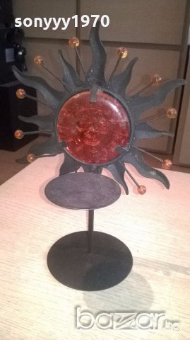 свещник слънце-28х19см-внос швеицария, снимка 4 - Антикварни и старинни предмети - 18460625