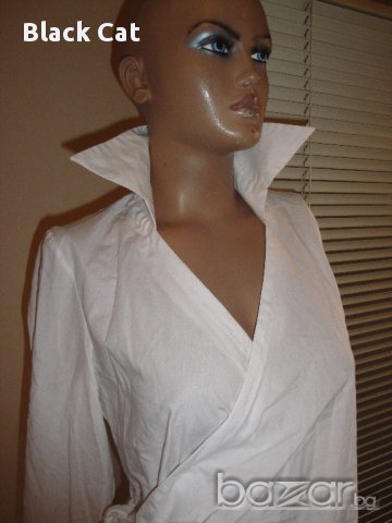 Нова елегантна маркова бяла дамска риза Diana Lirot,тип "Прегърни ме",блуза с дълъг ръкав,дамски топ, снимка 3 - Ризи - 12844443