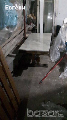 Маса масив със мраморен гранитен плот, снимка 3 - Маси - 17830964