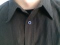 Мъжка риза, тъмнокафява с черно райе,  размер L, снимка 5