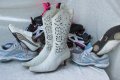 летни ботуши Laura Bellariva original White Summer Boots, N-37, естествена кожа,GOGOMOTO.BAZAR.BG®, снимка 1 - Дамски обувки на ток - 17046841
