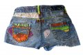 Къси дънкови панталонки ръчно оцветени, снимка 2