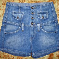 Pepe Jeans-къси дънки с висока талия 28, снимка 1 - Дънки - 18345435