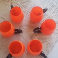 Малки халбички за концентрат оранжеви 40мл 6 бр комплект, снимка 4 - Чаши - 26160744