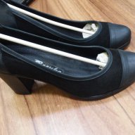 №37 Ест Кожа с Велур Обувки Български Ток, снимка 3 - Дамски обувки на ток - 16654001