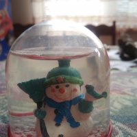 Коледна топка със снежен човек и валящ сняг, снимка 2 - Коледни подаръци - 23219346