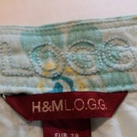 Дам.пола-"H&M"-/лен/-шарена-/св.синьо/. Закупена от Италия., снимка 3 - Поли - 21942502